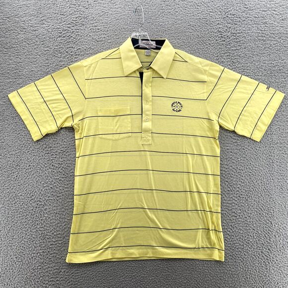 Vintage The Titleist Collection Polo Men's Large Yellow Preppy Myrtle Beach Golf - Picture 2 of 10